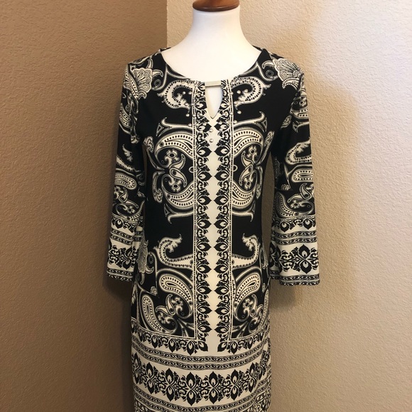 haani black and white dress